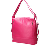 Anjelica women's shoulder bag convertible into a backpack in genuine leather, Made in Italy, 33x31x12 cm