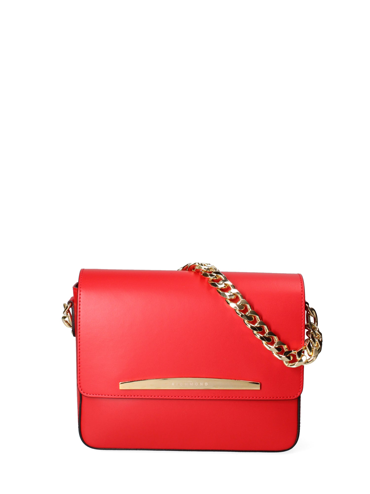 Borsa a tracolla da donna Vera pelle ruga JR-W-1126RU-CORAL RED-GOLD John Richmond