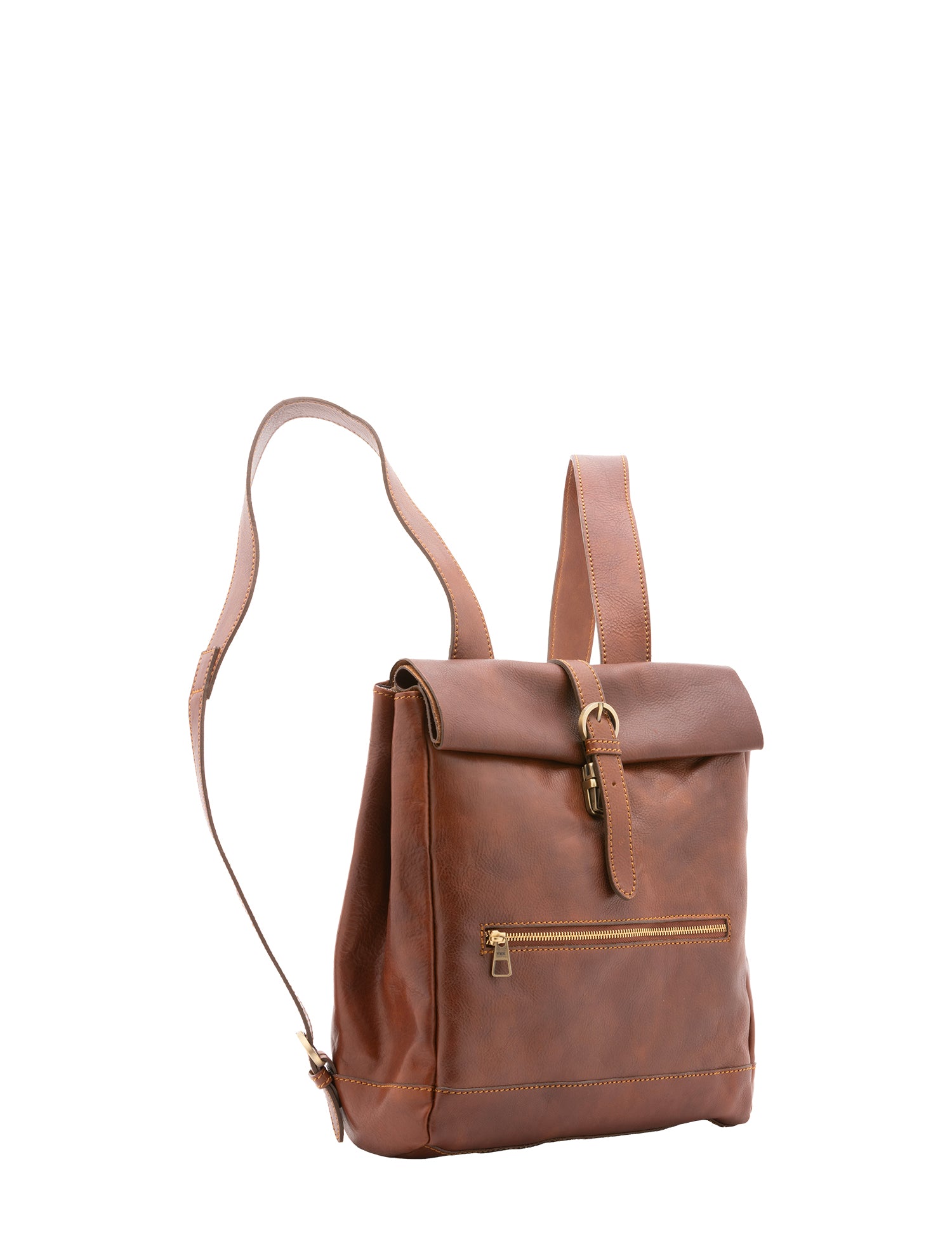 Zaino unisex in vera pelle 100% cotone 4590-MARRONE Alessia Firenze
