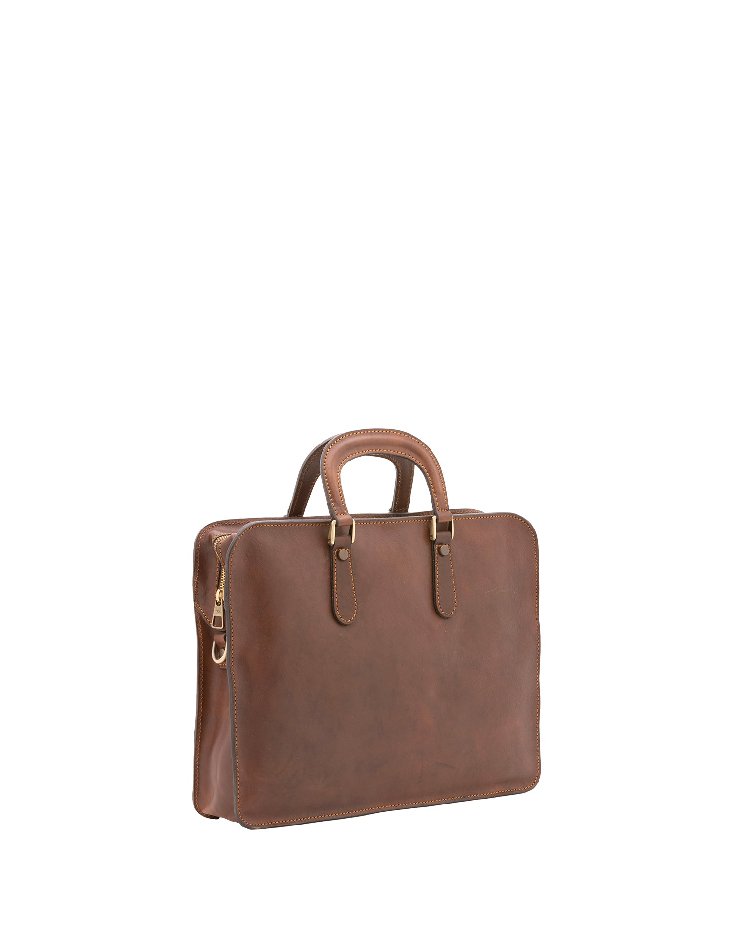 Borsa a mano unisex in vera pelle Made in Italy 4410-TESTA DI MORO Alessia Firenze