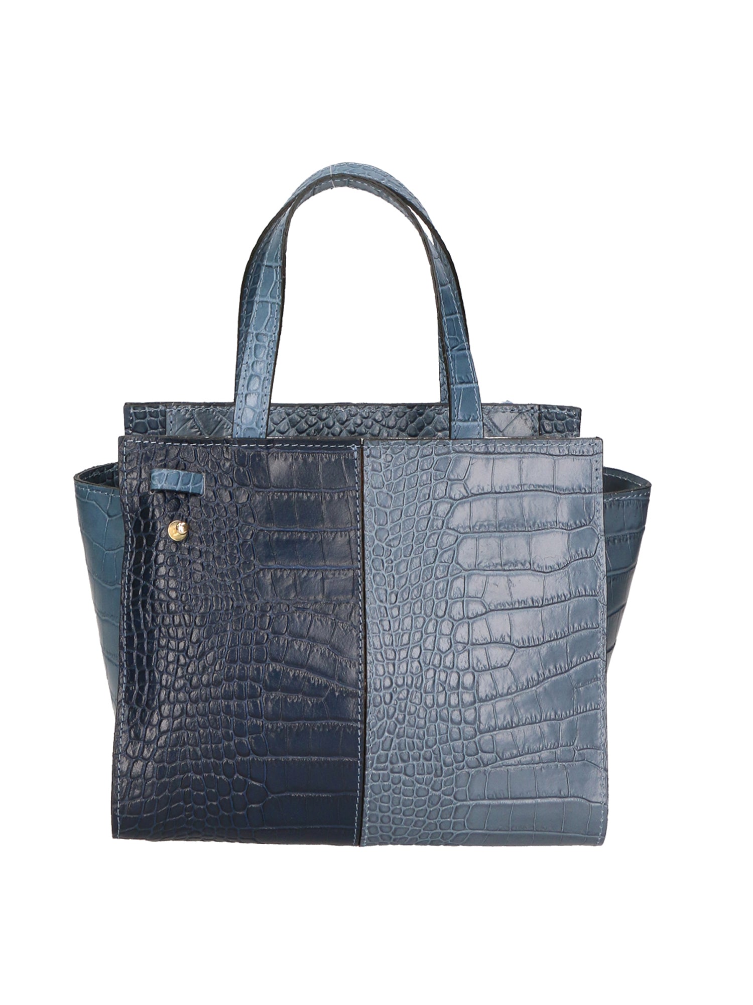 Ariana Borsa a mano da donna Vera pelle stampata cocco 05435-C41 CARTA ZUCCHERO C26 BLU SCURO Gave Lux