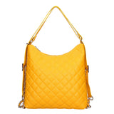 Women's shoulder bag convertible into a backpack in genuine leather Made in Italy 30x31x6 cm