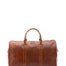 Borsa da viaggio unisex in vera pelle 100% cotone 4039-MARRONE Alessia Firenze
