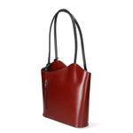 Fabiola Borsa a spalla da donna 100% pelle 9039-ROSSO NERO Gave Lux