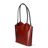 Fabiola Borsa a spalla da donna 100% pelle 9039-ROSSO NERO Gave Lux