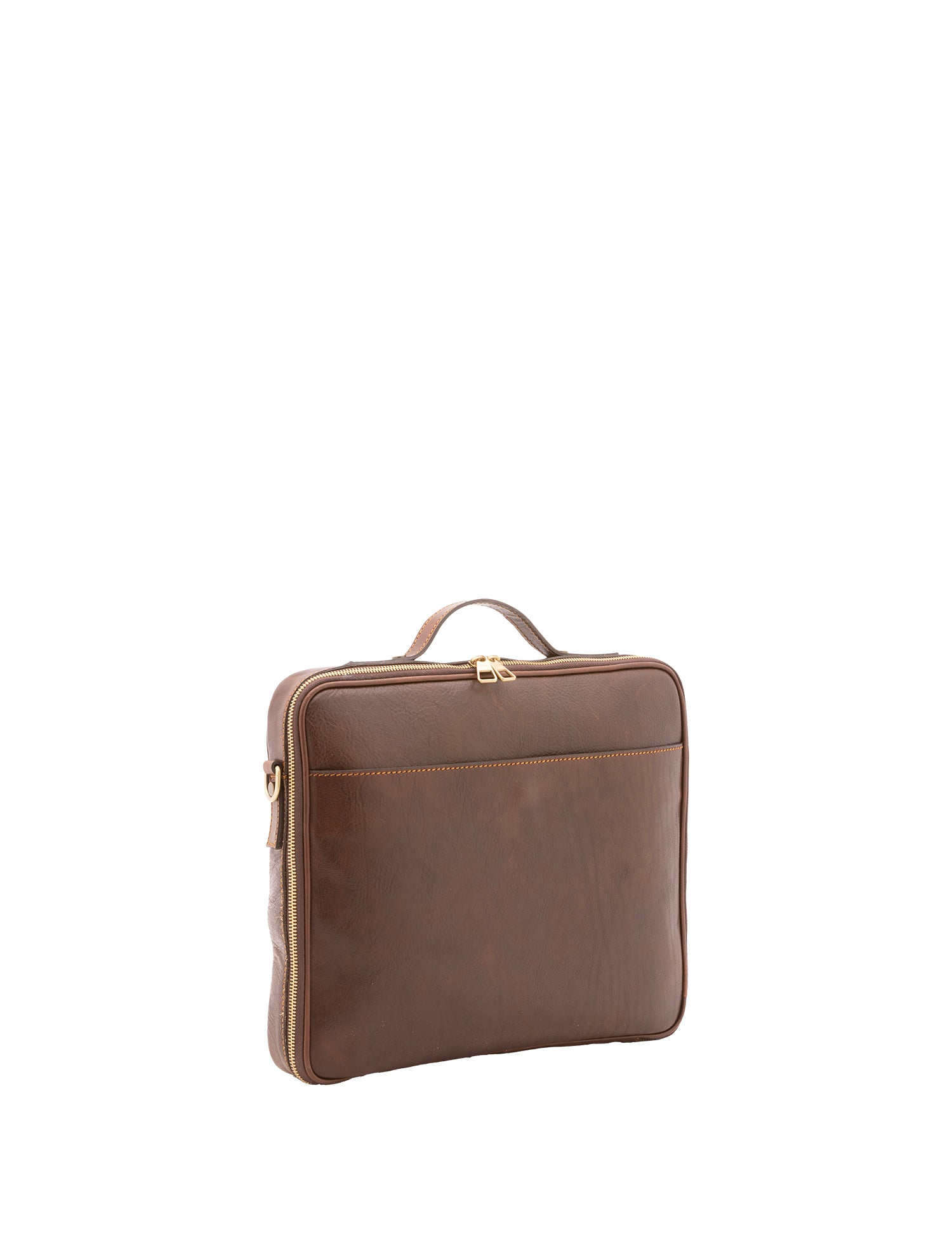 Borsa a mano unisex in vera pelle Made in Italy 4542-TESTA DI MORO Alessia Firenze