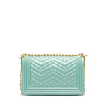 Borsa a mano da donna 100% Pvc FLAT M MANHATTAN-VERDE ACQUA + OFF GOLD Marc Ellis