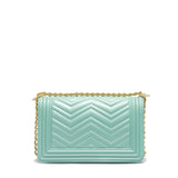 Borsa a mano da donna 100% Pvc FLAT M MANHATTAN-VERDE ACQUA + OFF GOLD Marc Ellis