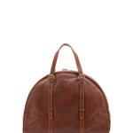 Borsa da viaggio unisex in vera pelle 100% cotone 4589-MARRONE Alessia Firenze