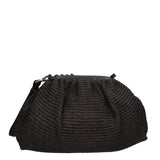Borsa a tracolla da donna Paglia e pelle MYB-7011-SS-NERO 61+12 TABRU My Best Bag