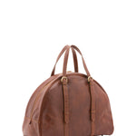 Borsa da viaggio unisex in vera pelle 100% cotone 4589-MARRONE Alessia Firenze