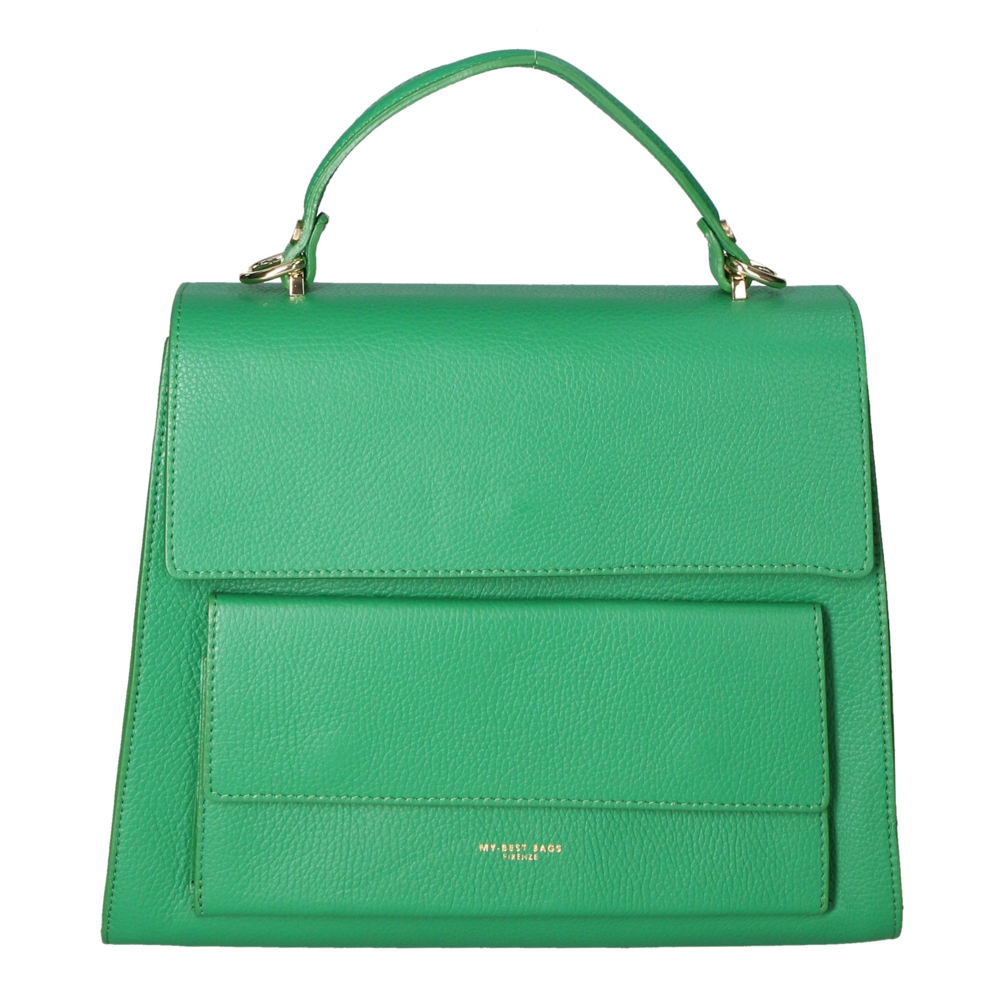 Borsa a mano da donna Made in Italy Vera pelle MYB-7034-SS-D47+C47 VERDE My Best Bag