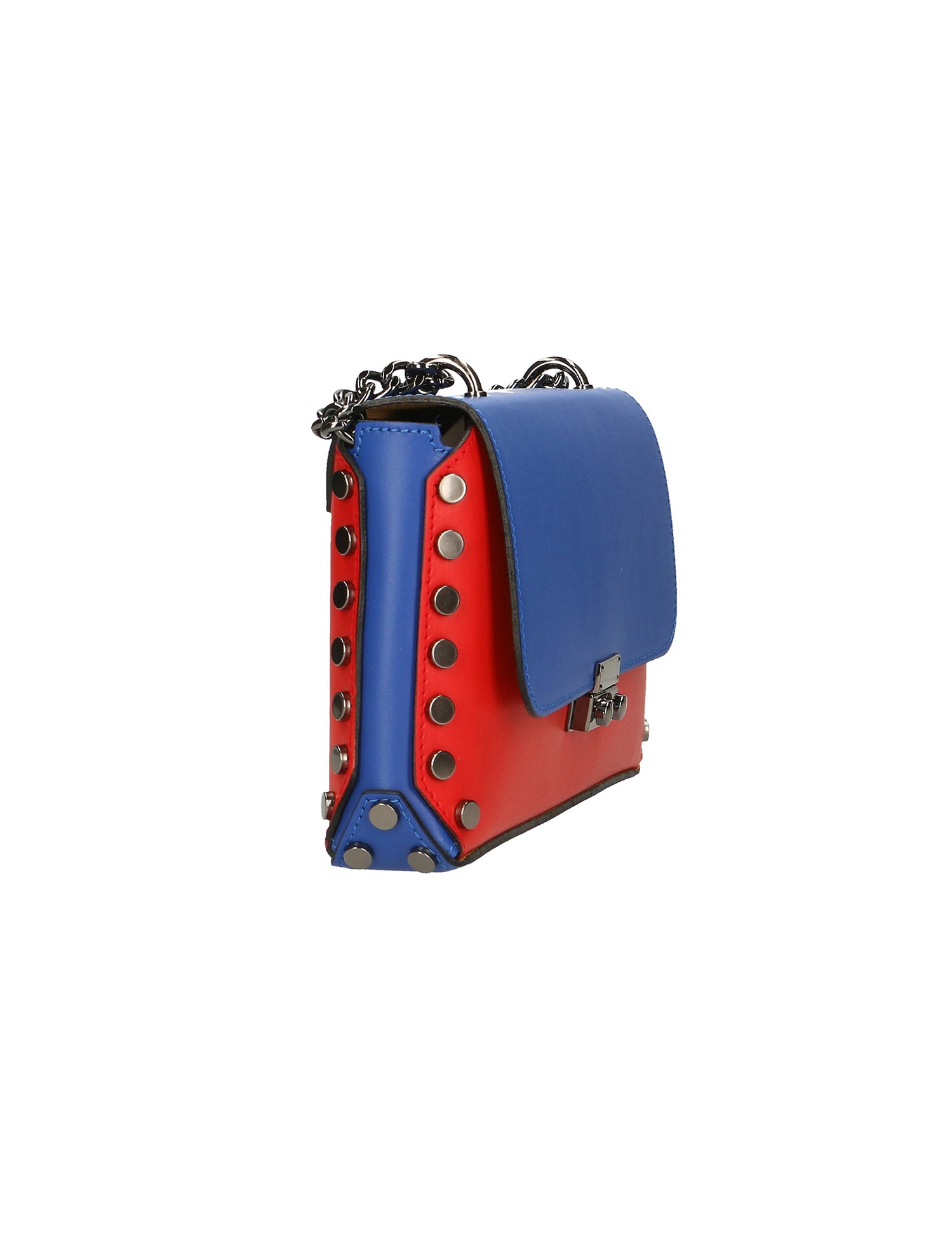 Vera pelle 8641-ROSSO+BLU Borsa a tracolla da donna Evanthe Pro Gave Lux