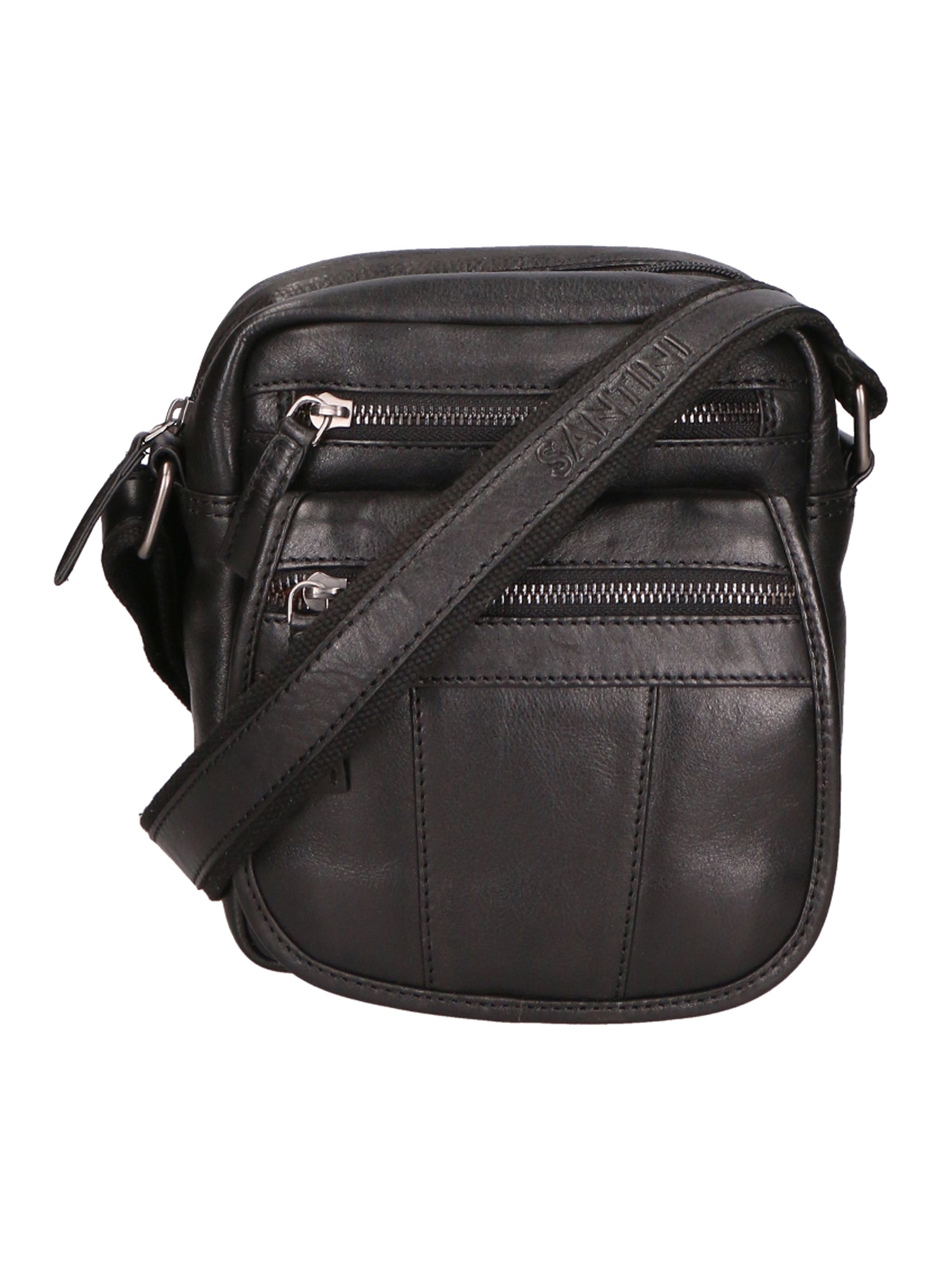 Borsa a tracolla unisex vera pelle 100% Made in Italy SN5862547-BLACK Santini Firenze