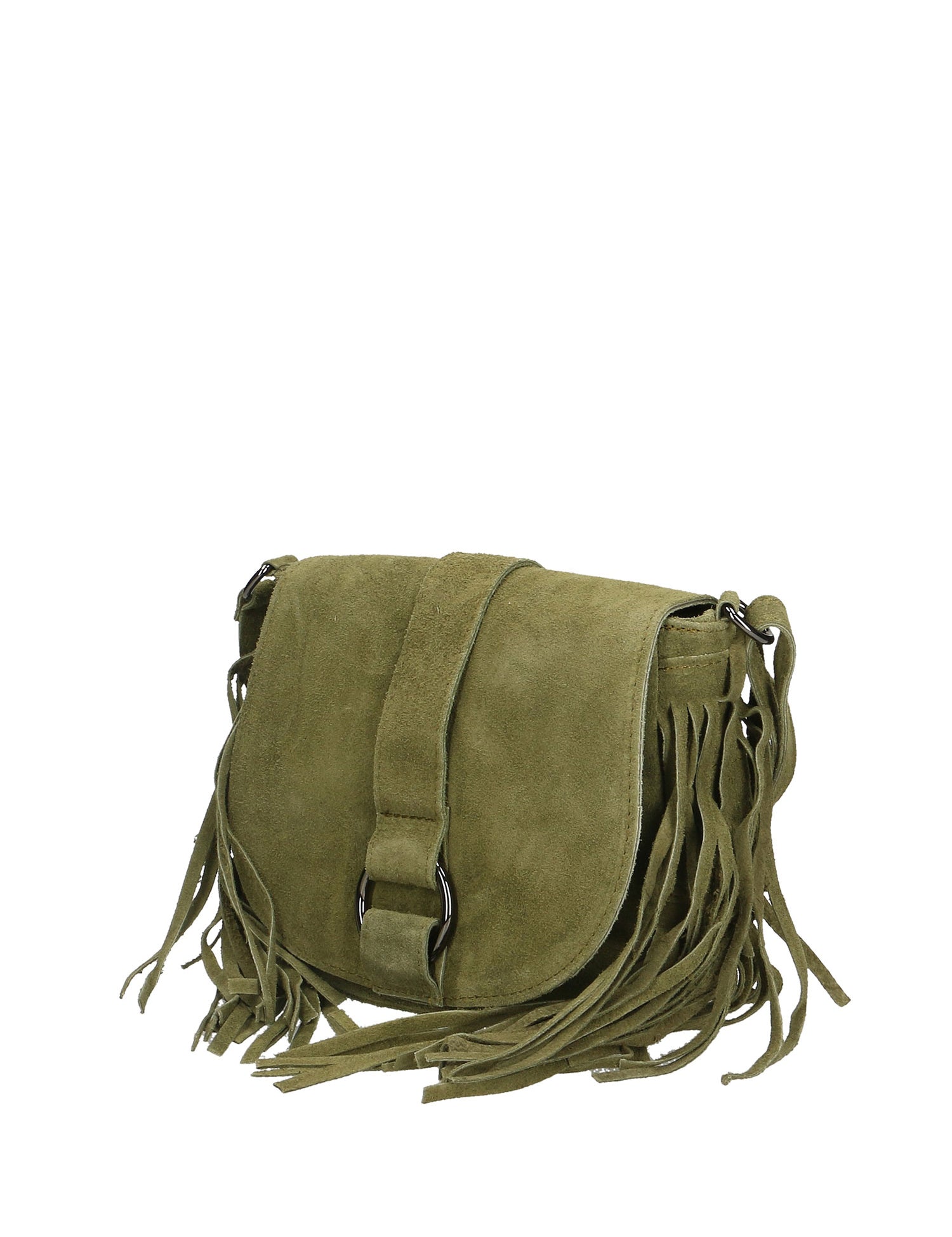 Iolanthe Borsa a tracolla da donna Vera pelle 1421-VERDE MILITARE Gave Lux