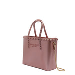 Borsa a mano da donna 100% Pvc FLAT GLAS M-ROSA ANTICO + OFF GOLD Marc Ellis