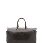 Borsa da viaggio unisex vera pelle 100% cotone 4546-NERO Alessia Firenze