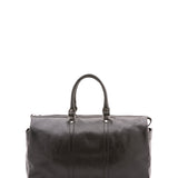 Borsa da viaggio unisex vera pelle 100% cotone 4546-NERO Alessia Firenze