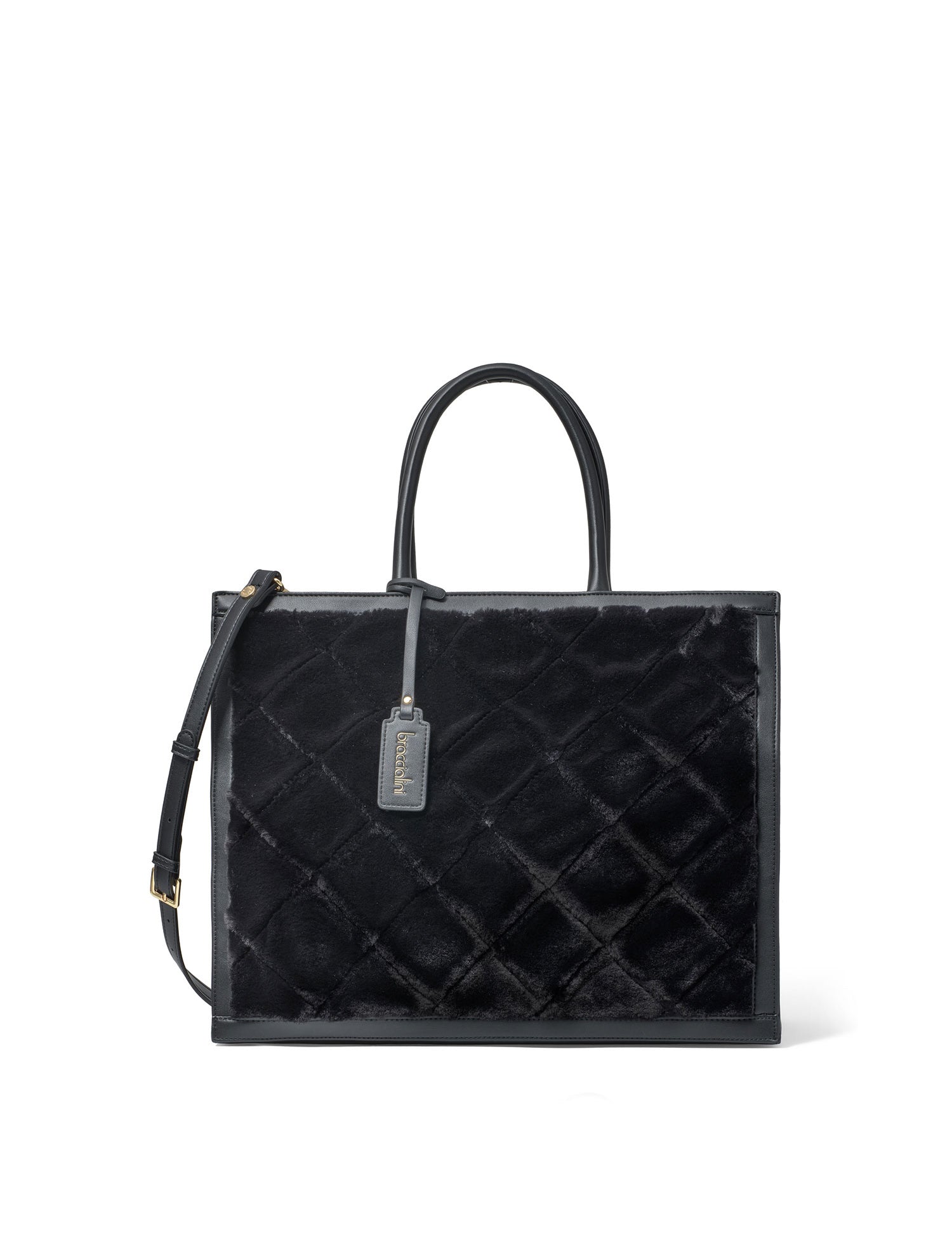 Eridan Borsa a spalla da donna Poliuretano+Poliestere B16845-NERO Braccialini