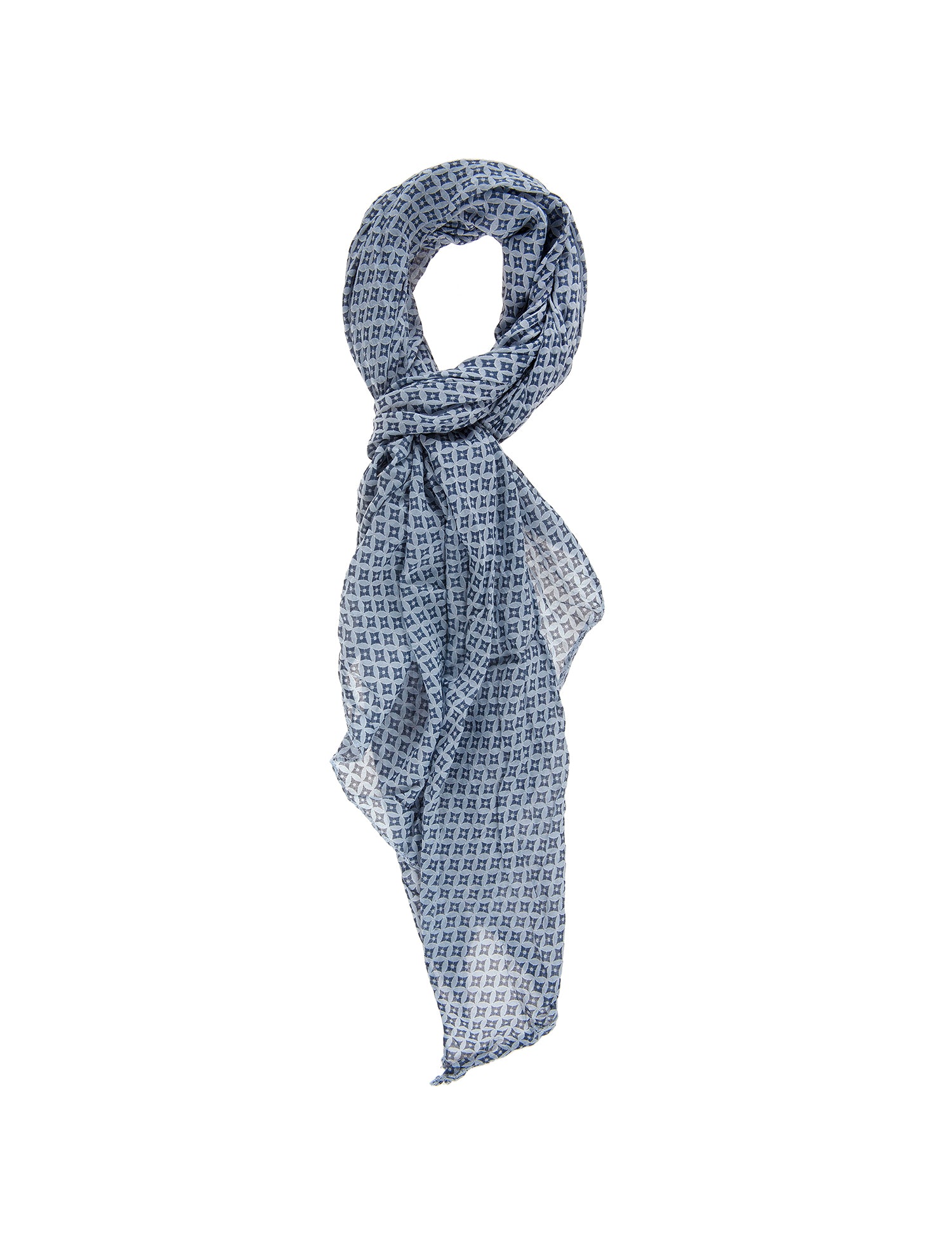 Cotone e Seta L2022-BLU Foulard Donna Stella Gave Lux