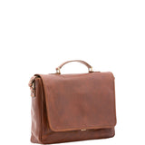 Borsa a mano unisex in vera pelle Made in Italy 4576-MARRONE Alessia Firenze
