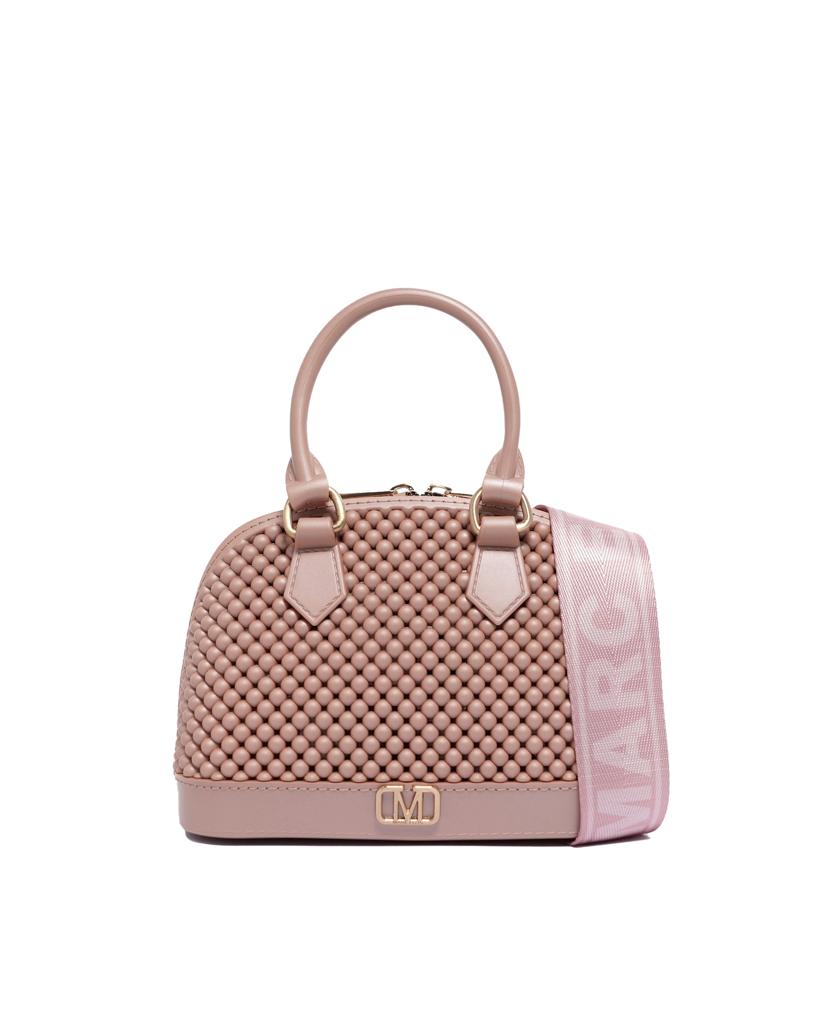 Borsa a mano da donna 100% Pvc FLAT XS BALL-TERRA + BRUSH GOLD Marc Ellis