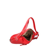 Women's White Convertible Shoulder Bag in Genuine Leather Made in Italy 30x26x9 cm