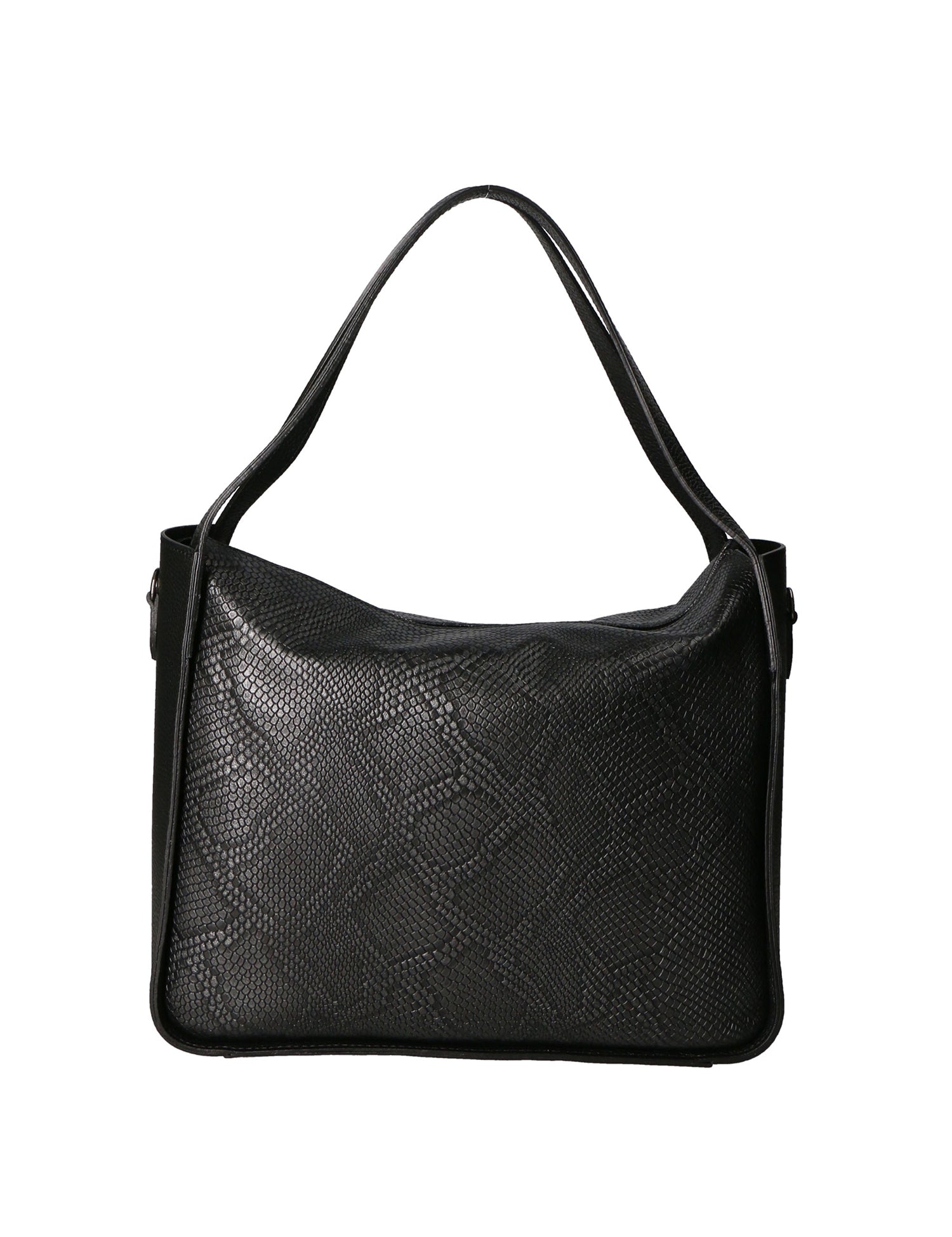 Aura Borsa a spalla da donna Vera pelle stampata lizard 05517-D28 NERO L022 NERO Gave Lux