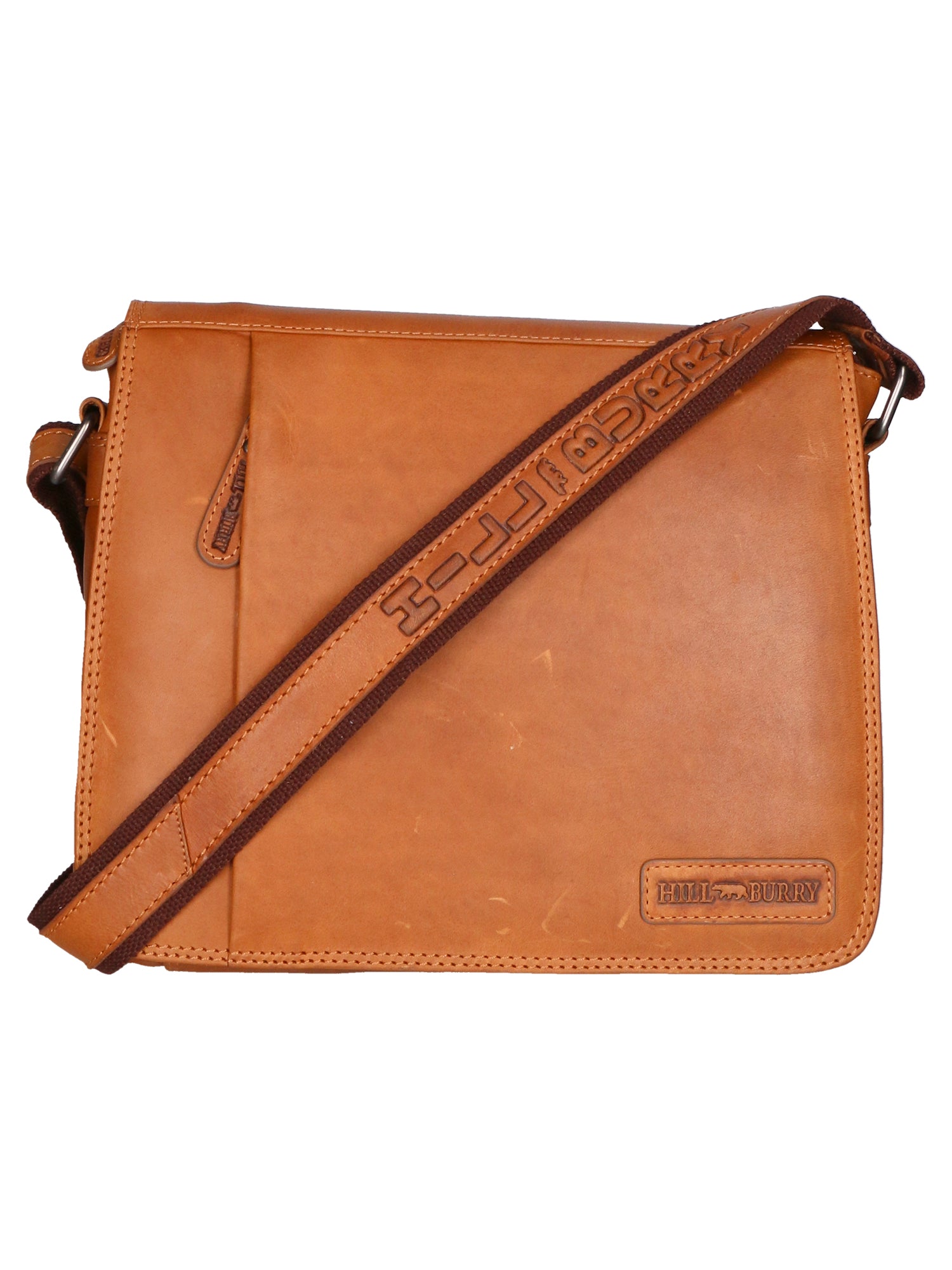 Borsa a tracolla da uomo Vera pelle RFID HILB-3075-CUOIO Hill Burry