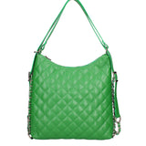 Women's shoulder bag convertible into a backpack in genuine leather Made in Italy 30x31x6 cm