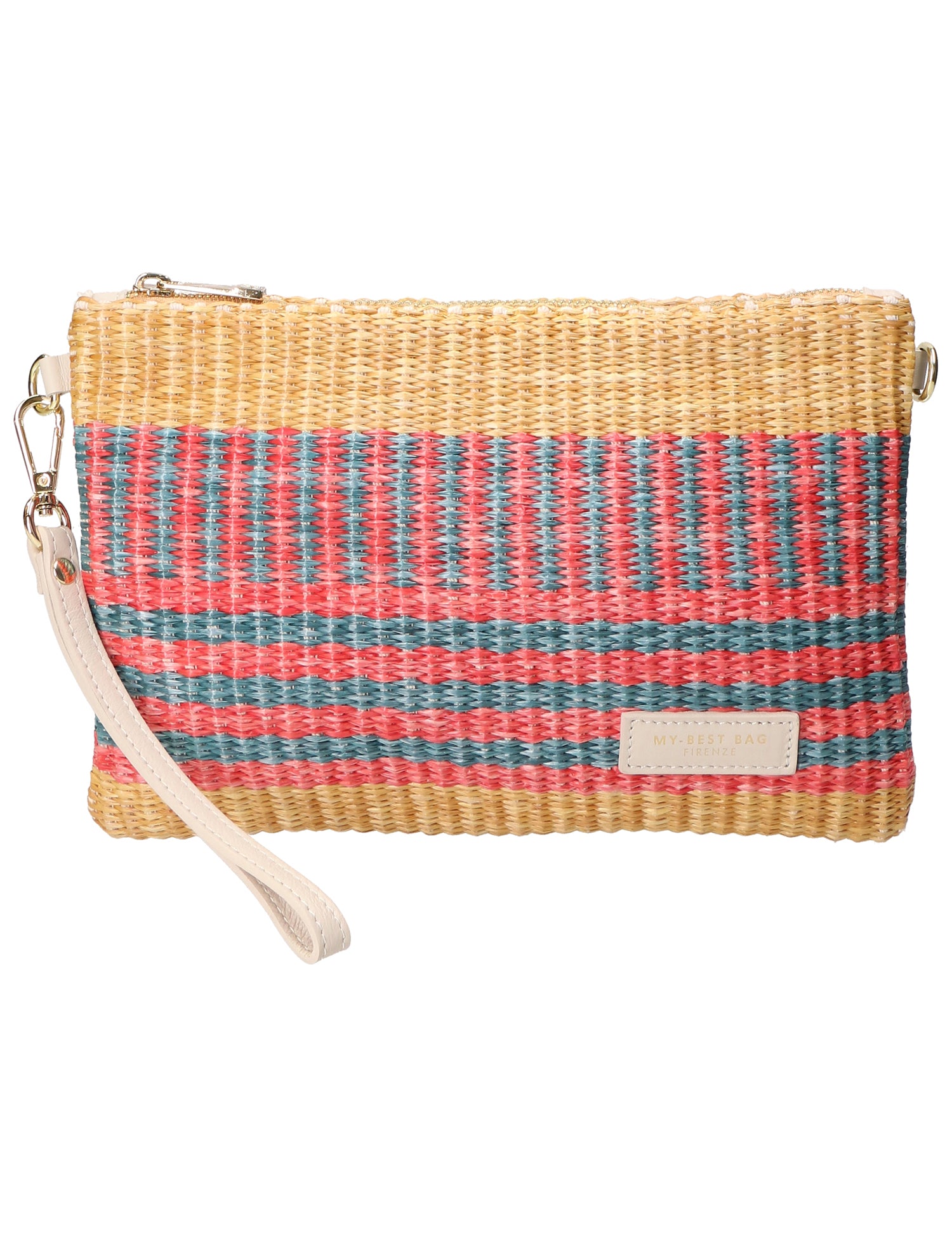 Pochette da donna in paglia Made in Italy MYB-05375-SS-CORALLO STRAW My Best Bag