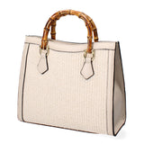 Aella Borsa a mano da donna Paglia e Vera Pelle 5097-148 BEIGE+D37 LATTE Gave Lux