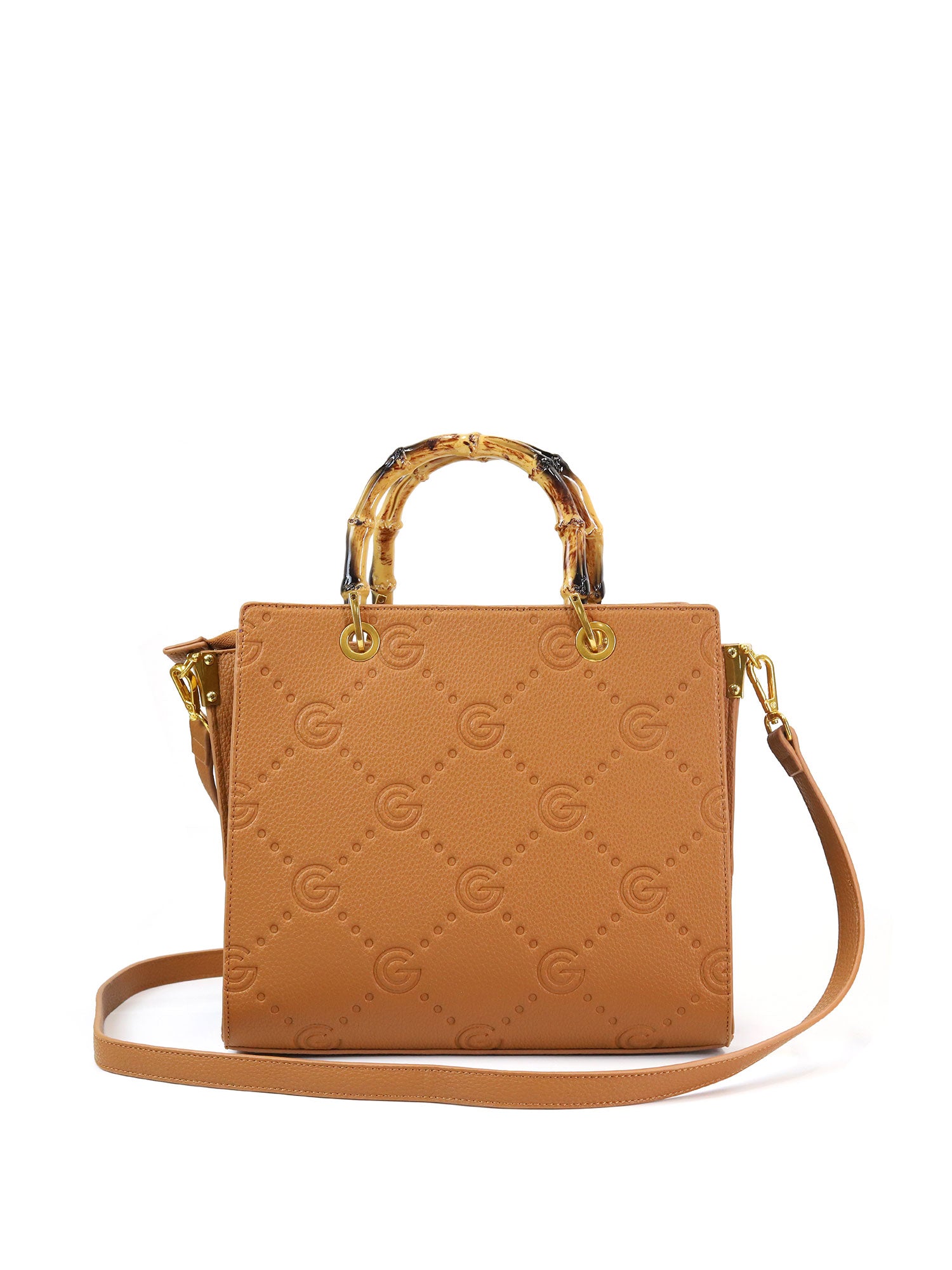 Borsa a mano da donna 100% pelle vegana PU GGB019CGN Gabriella G Firenze