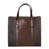 Borsa a mano da donna Vera pelle effetto coccodrillo MYB-8005-FW-BRUCIATO My Best Bag
