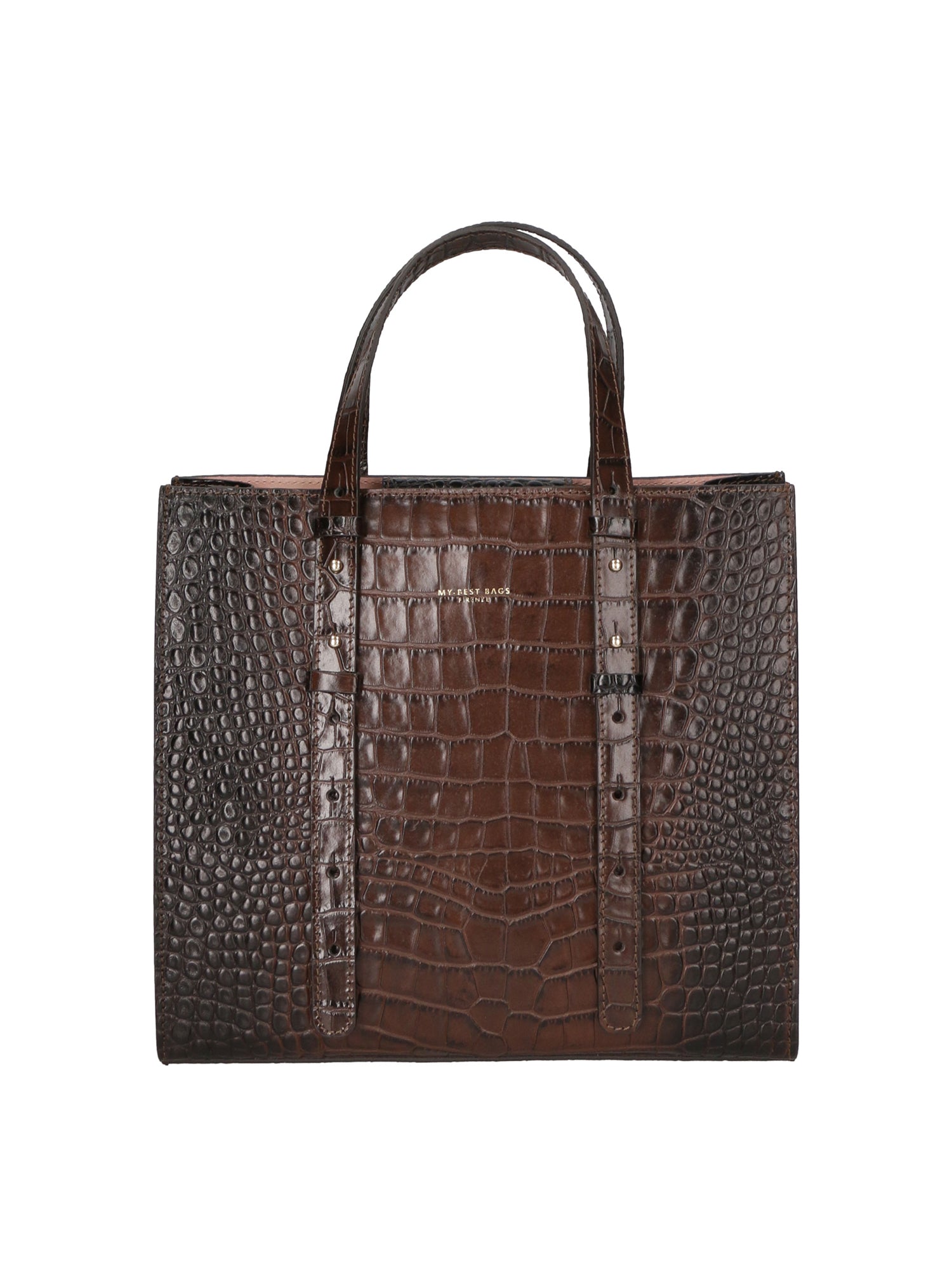Borsa a mano da donna Vera pelle effetto coccodrillo MYB-8005-FW-BRUCIATO My Best Bag