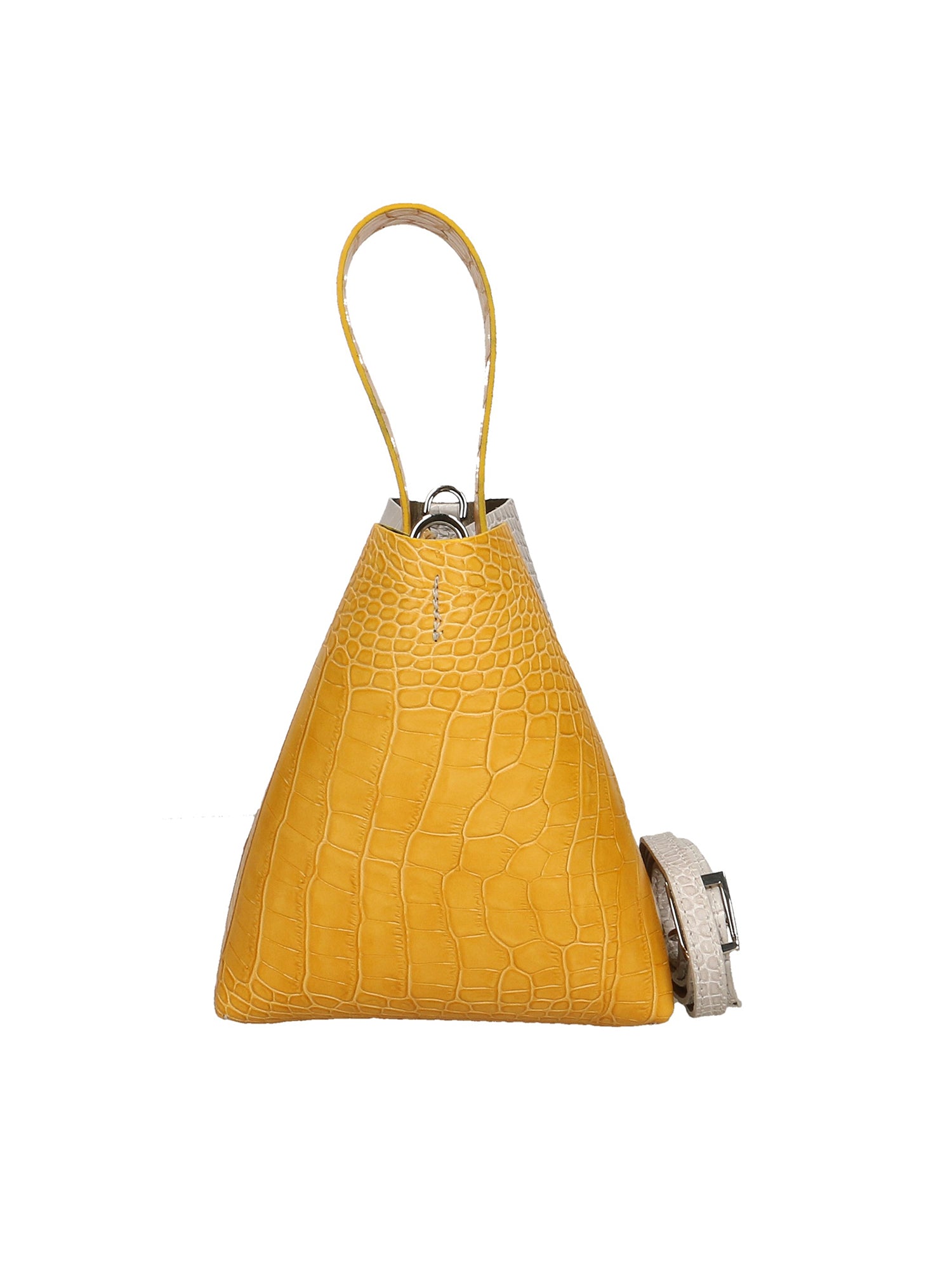 Ombretta Borsa a mano da donna Vera pelle 00643-C36+C16 SENAPE MUSTARD+GRIGIO GREY Gave Lux