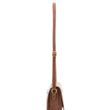 Borsa a tracolla da donna 100% vera pelle 4582-MARRONE Alessia Firenze
