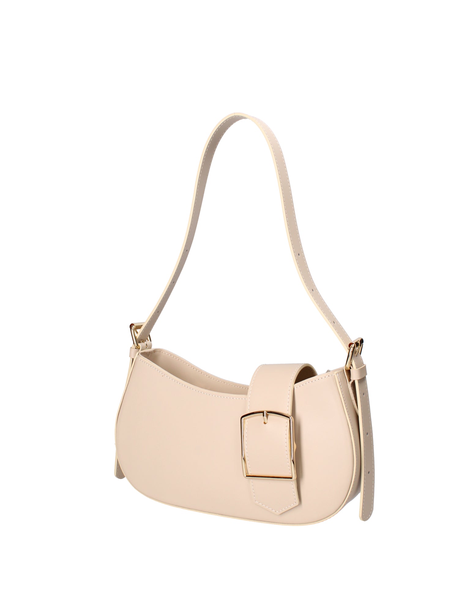 Borsa a spalla da donna 100% vera pelle 07213-L116 BEIGE Roberta Rossi