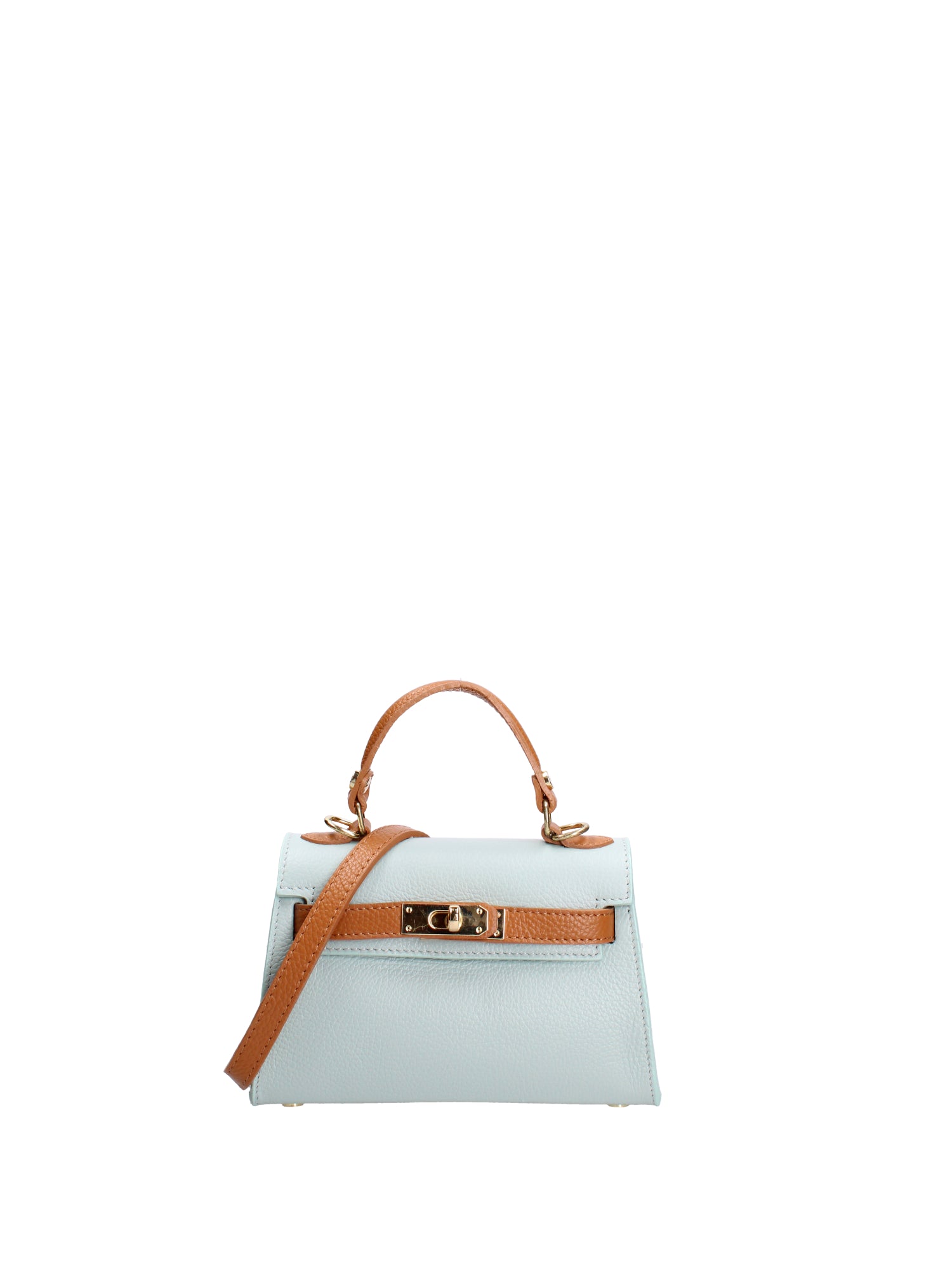 Borsa a mano da donna 100% vera pelle 07221-D102 CIELO+D44 CUOIO Roberta Rossi