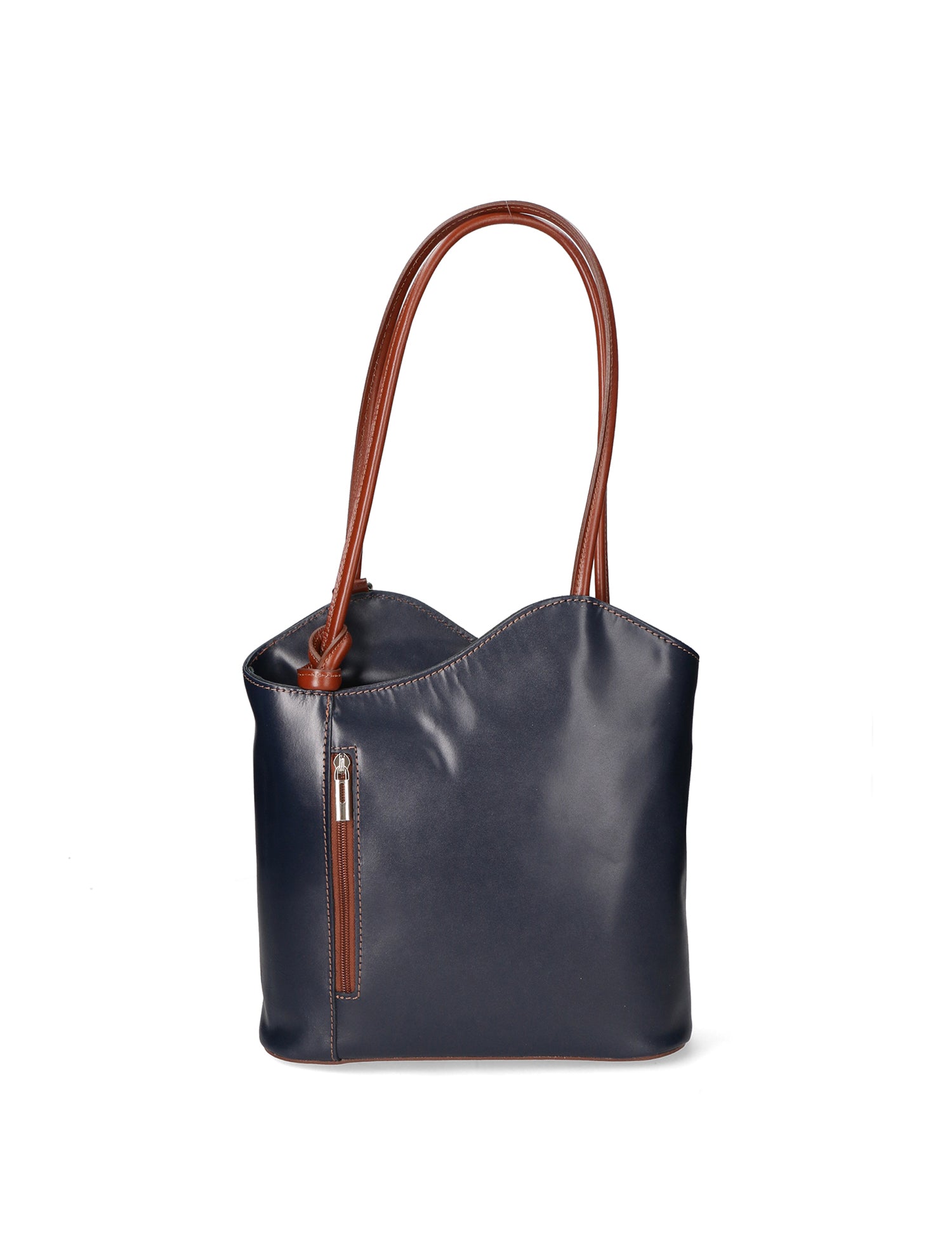 Fabiola Borsa a spalla da donna 100% pelle 9039-BLU MARRONE Gave Lux