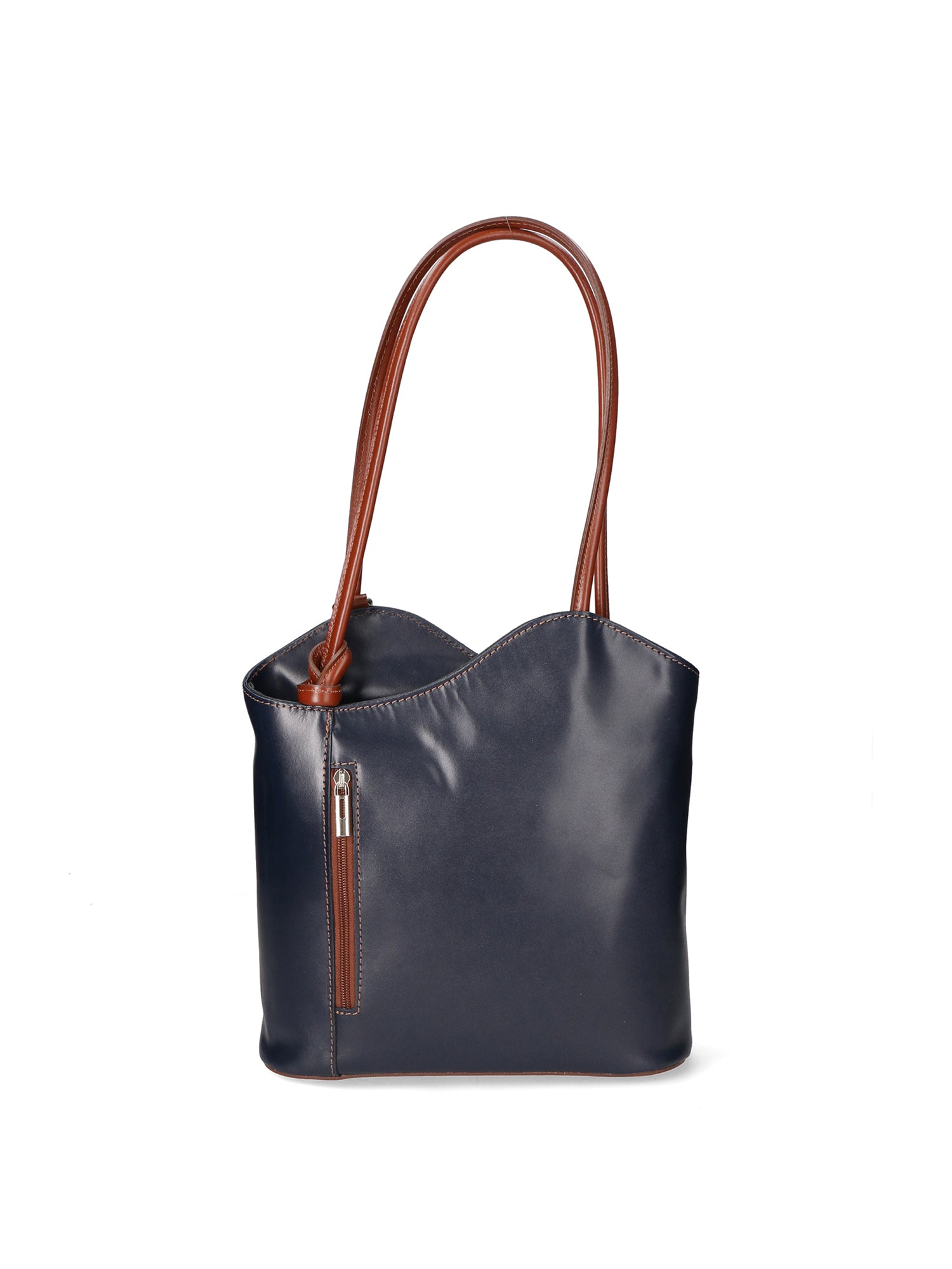 Fabiola Borsa a spalla da donna 100% pelle 9039-BLU MARRONE Gave Lux