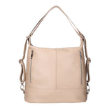 Anjelica women's shoulder bag convertible into a backpack in genuine leather, Made in Italy, 33x31x12 cm