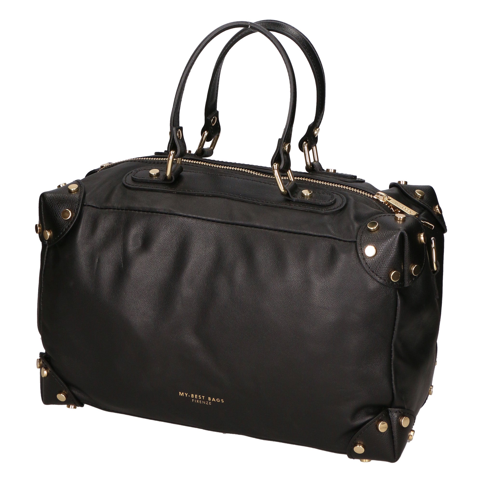Borsa a mano da donna 100% pelle artigianale MYB-6012-FW-NERO+P636 NERO My Best Bag