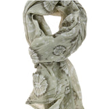 Sofia L2010-VERDE Foulard unisex in cotone e seta Gave Lux
