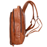 Zaino unisex in vera pelle Made in Italy Pelle di vacchetta ingrassata SN5863347-TAN Santini Firenze