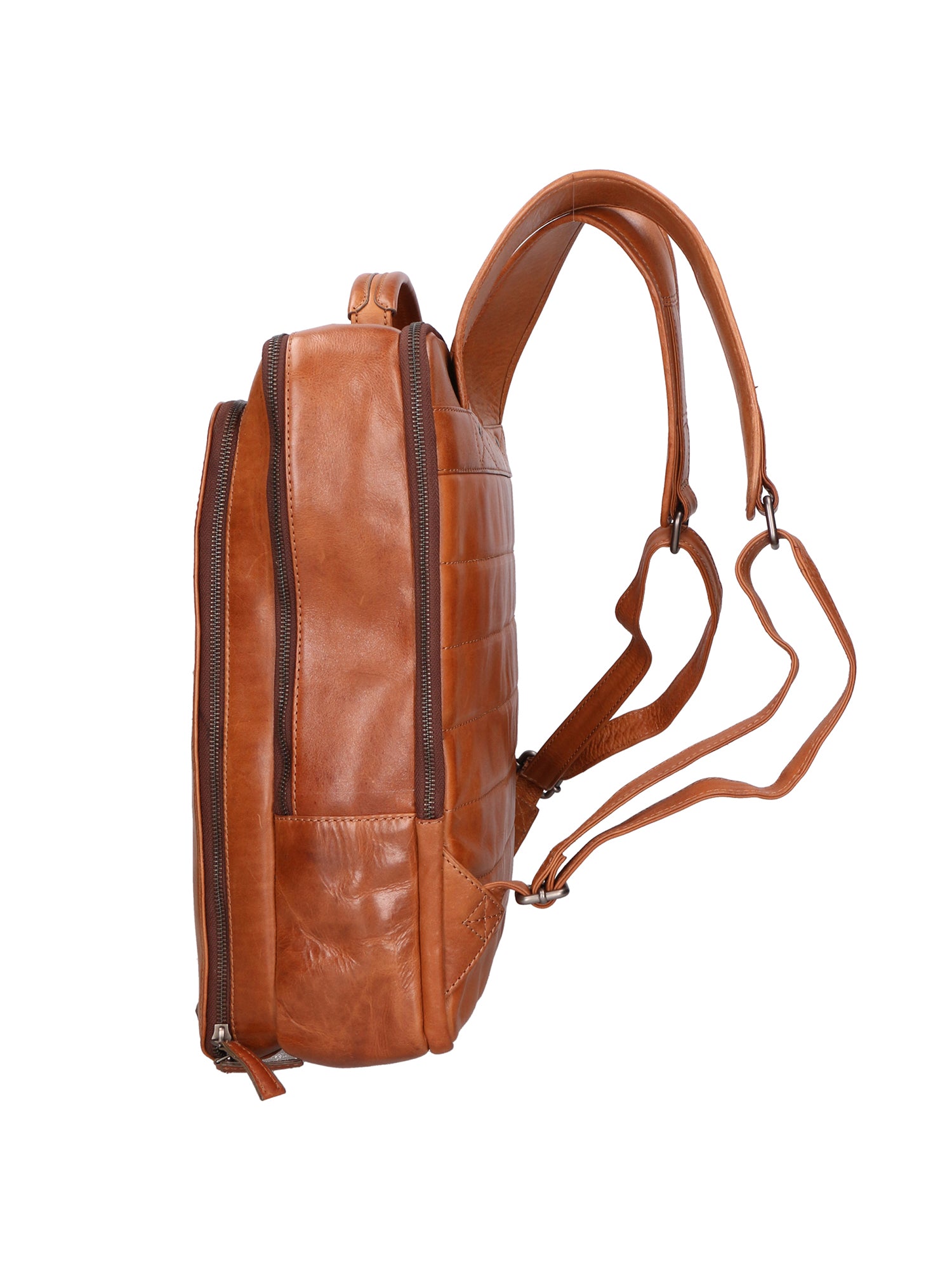 Zaino unisex in vera pelle Made in Italy Pelle di vacchetta ingrassata SN5863347-TAN Santini Firenze
