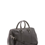 Borsa da viaggio unisex in vera pelle 100% cotone 4040-NERO Alessia Firenze