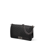 Borsa a mano da donna 100% Pvc FLAT-M 24-BLACK - SATIN CDF Marc Ellis