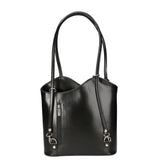 Fabiola Borsa a spalla da donna 100% pelle 9039-NERO BLACK Gave Lux