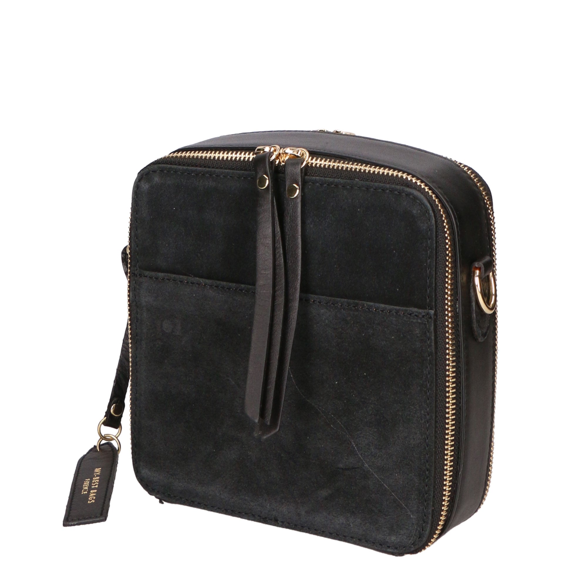 Borsa a tracolla da donna Vera pelle MYB-6020-FW-NERO My Best Bag